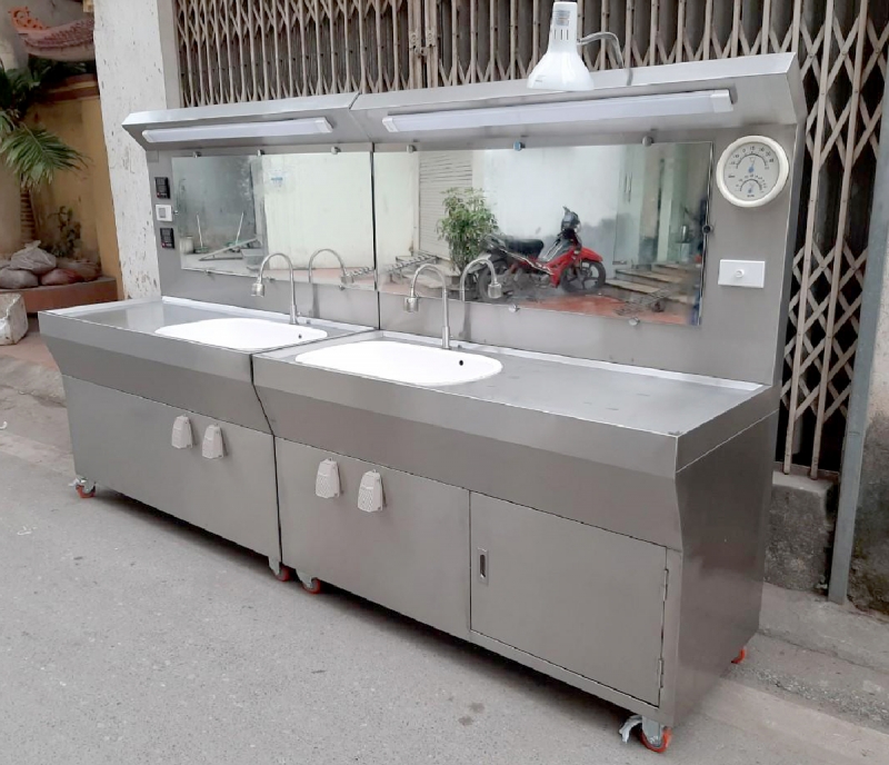 Bồn tắm trẻ sơ sinh inox 2 chậu